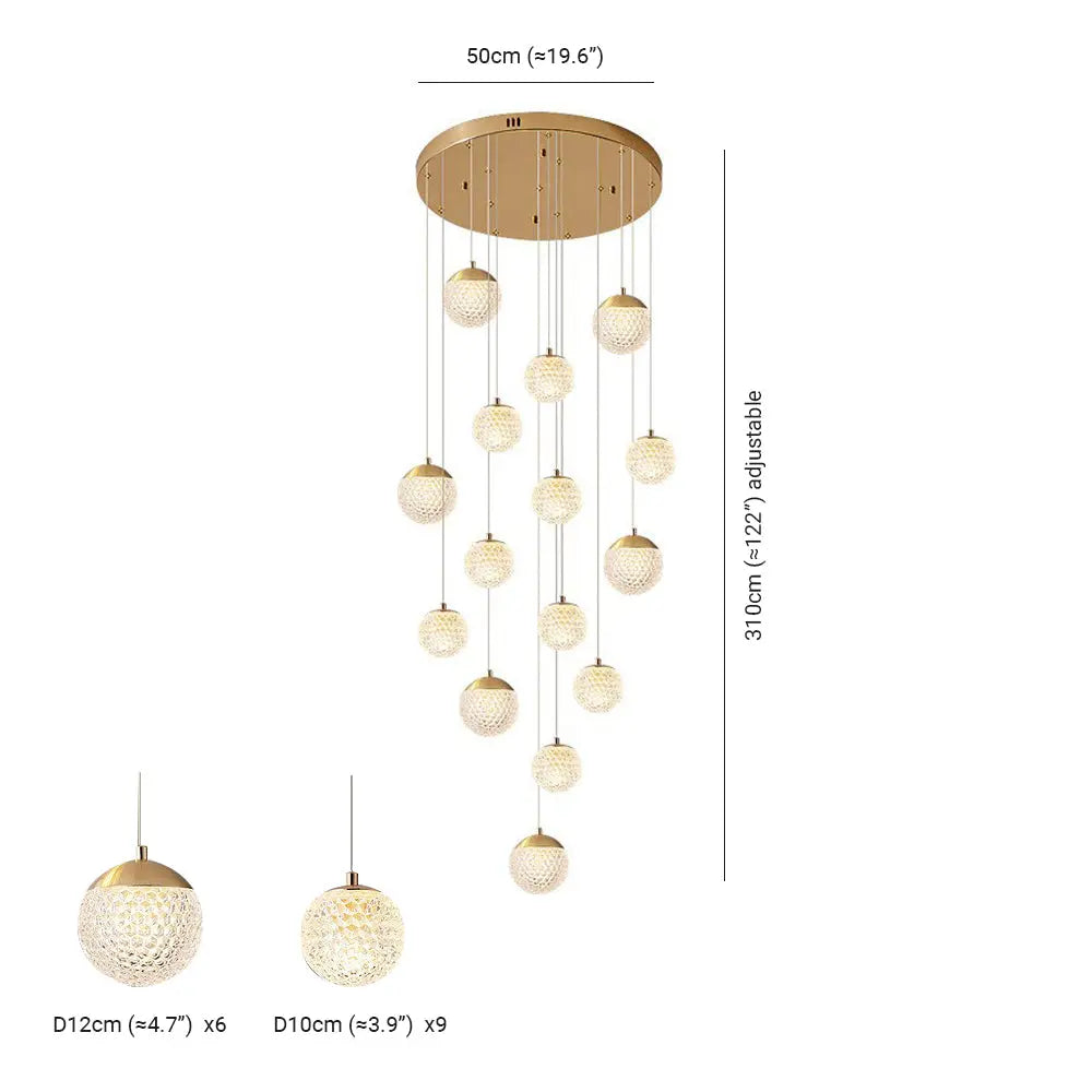 Kronleuchter Blase Gold aus Acryl