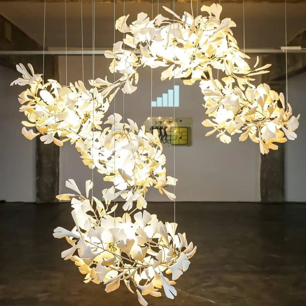 Kronleuchter Blumen Gold aus Keramik