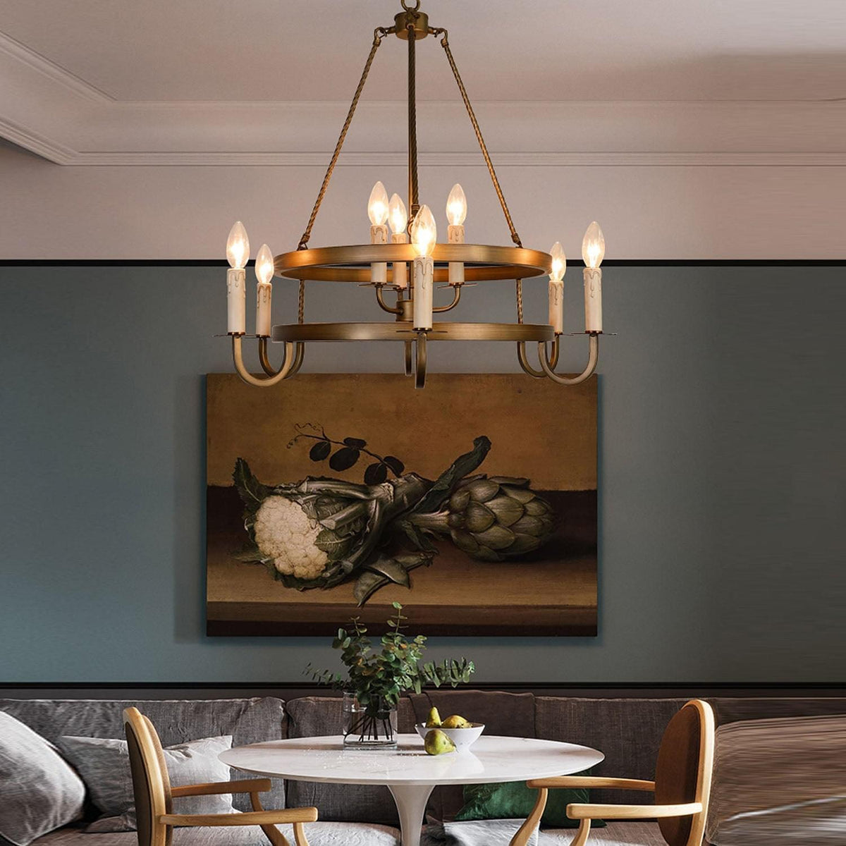Kronleuchter Rund Metall Esszimmer Braun