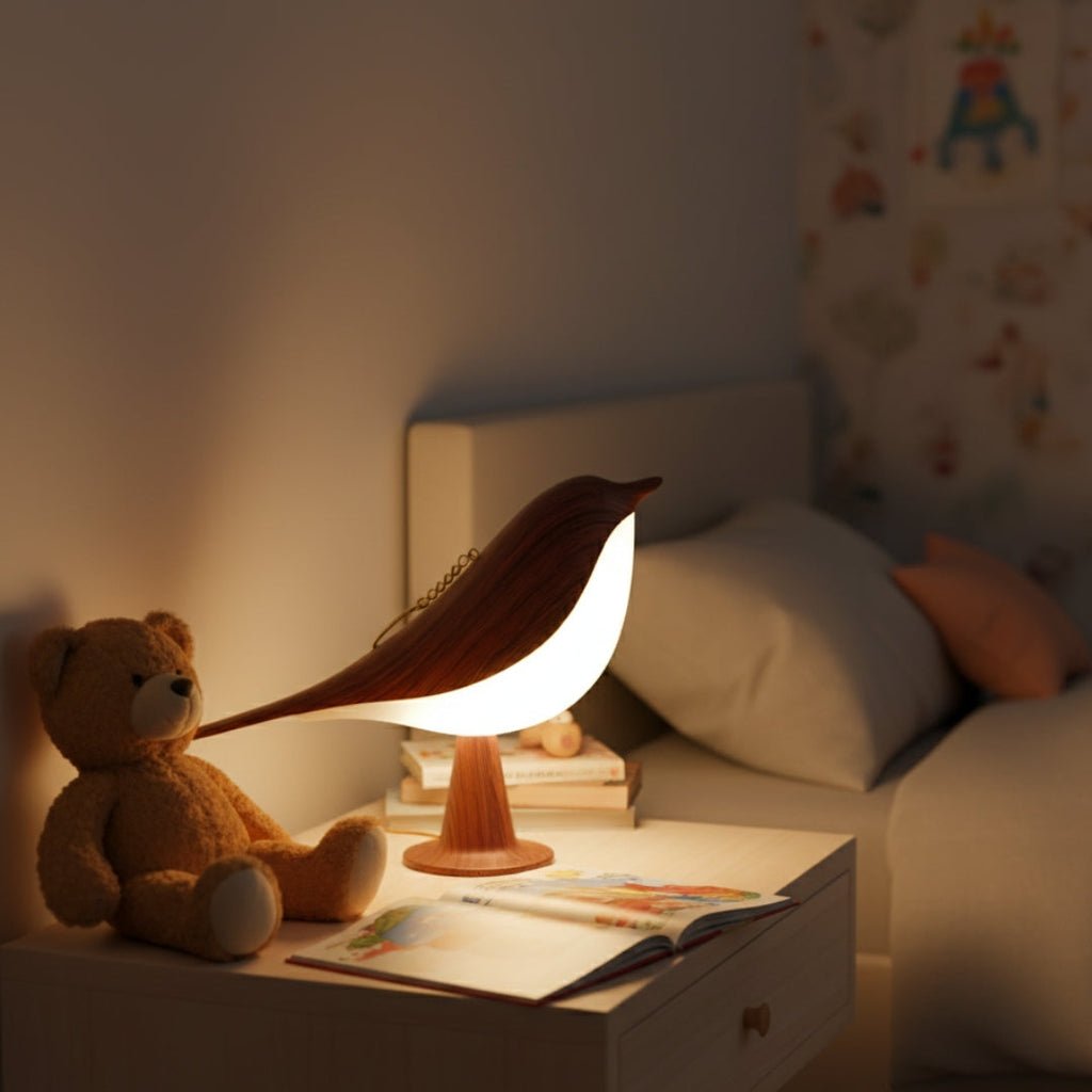 Nachttischlampe Vogel