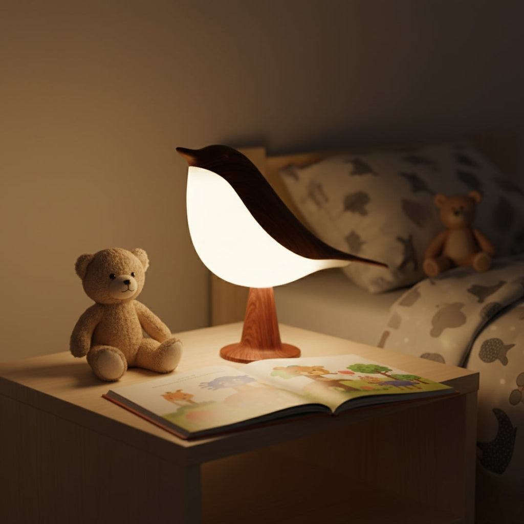 Nachttischlampe Vogel