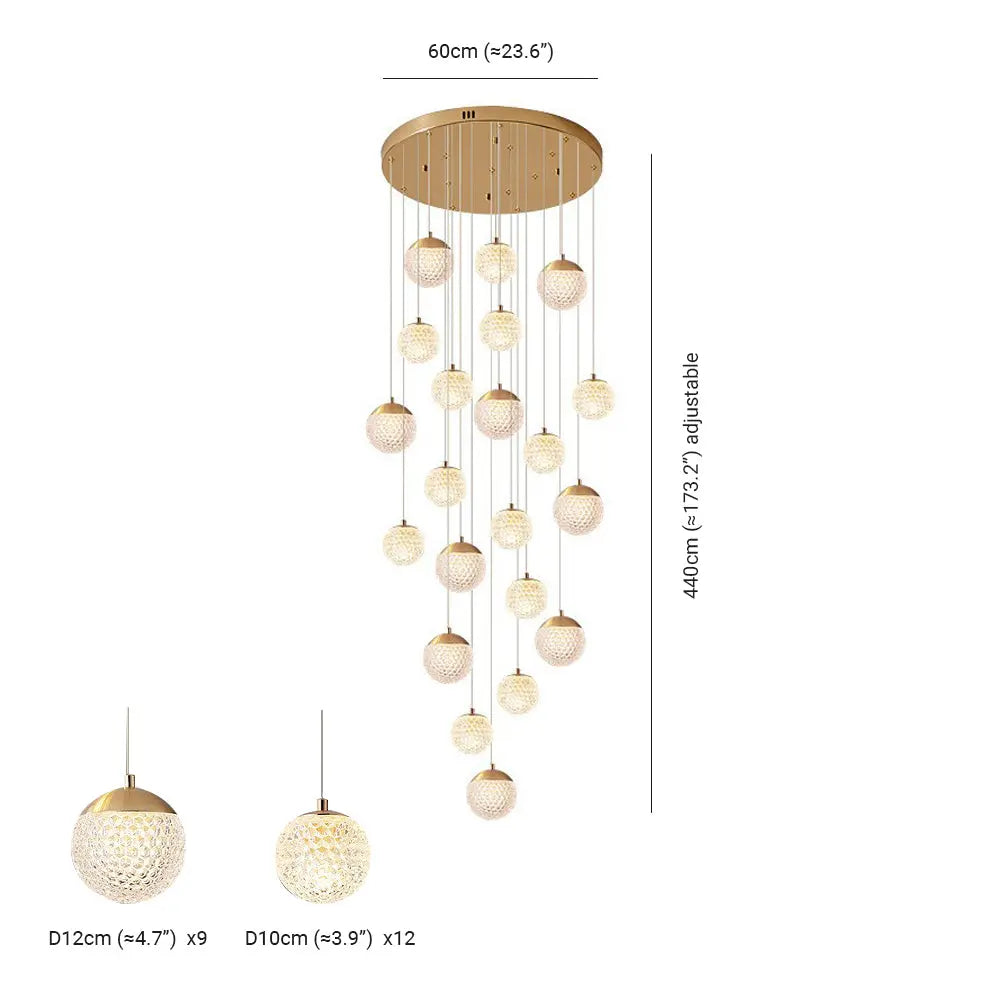 Kronleuchter Blase Gold aus Acryl