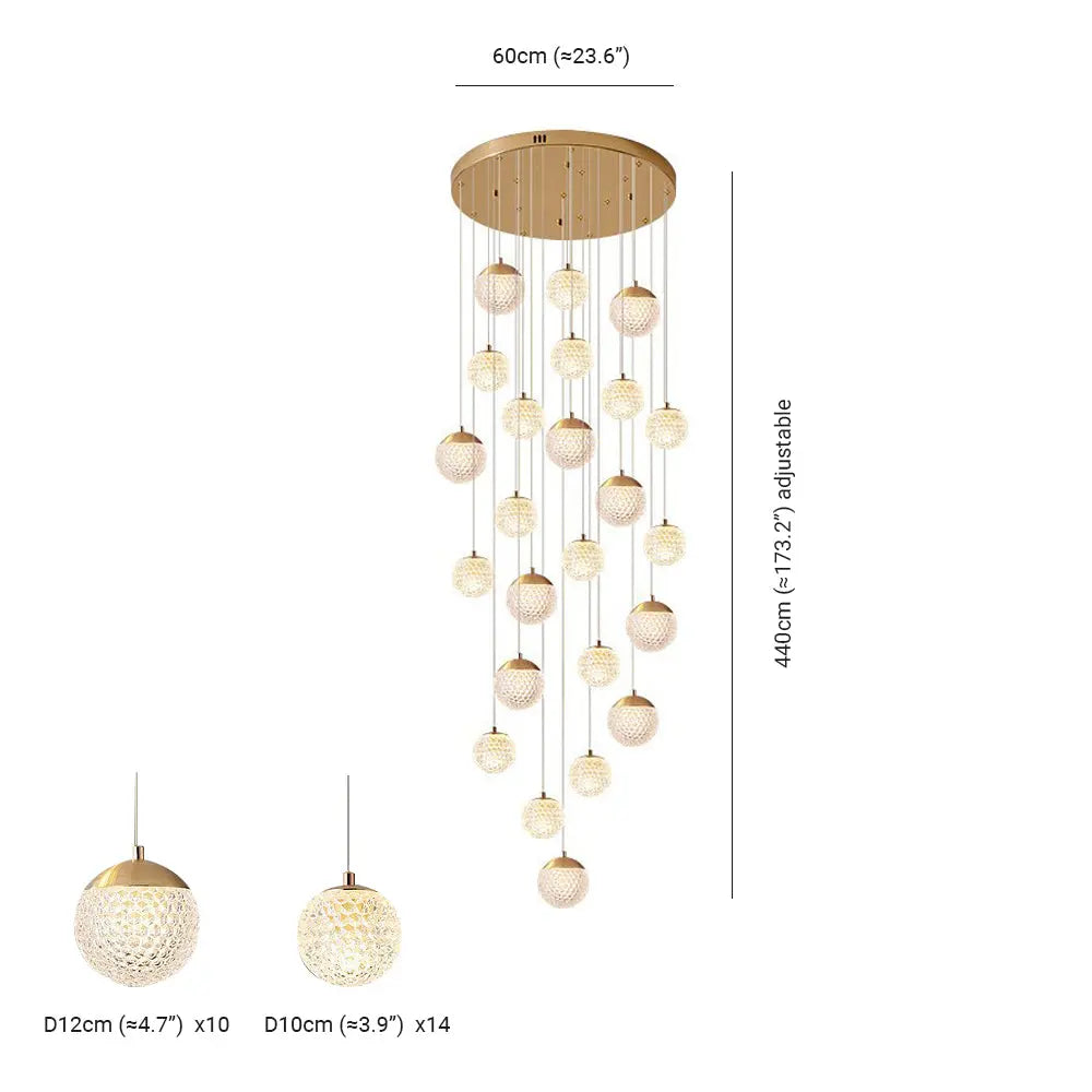 Kronleuchter Blase Gold aus Acryl