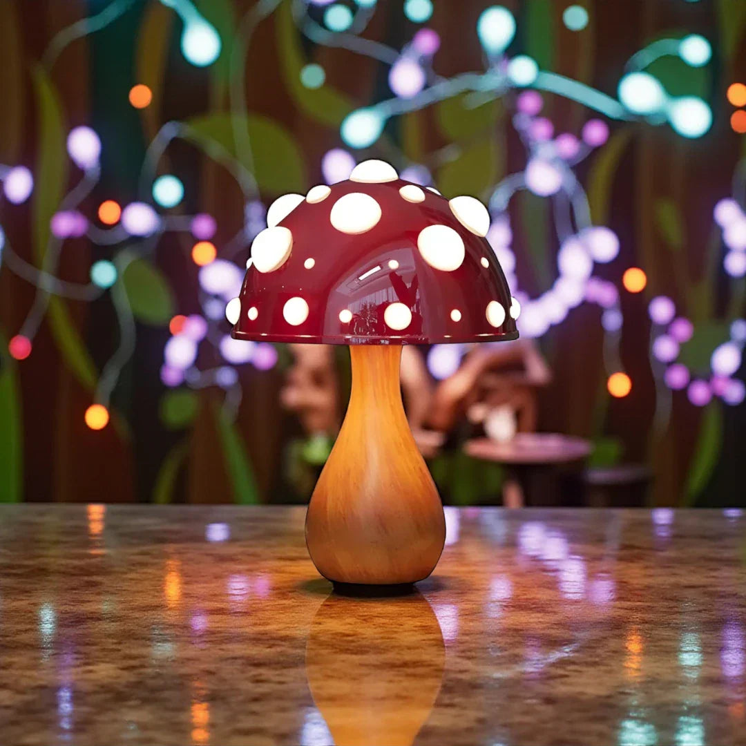 Nachttischlampe Pilzform