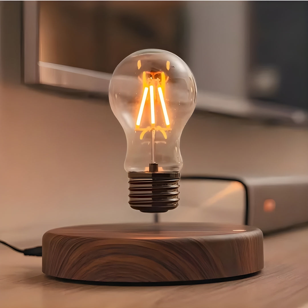 Nachttischlampe Holz Magnetschwebe-Glühbirne