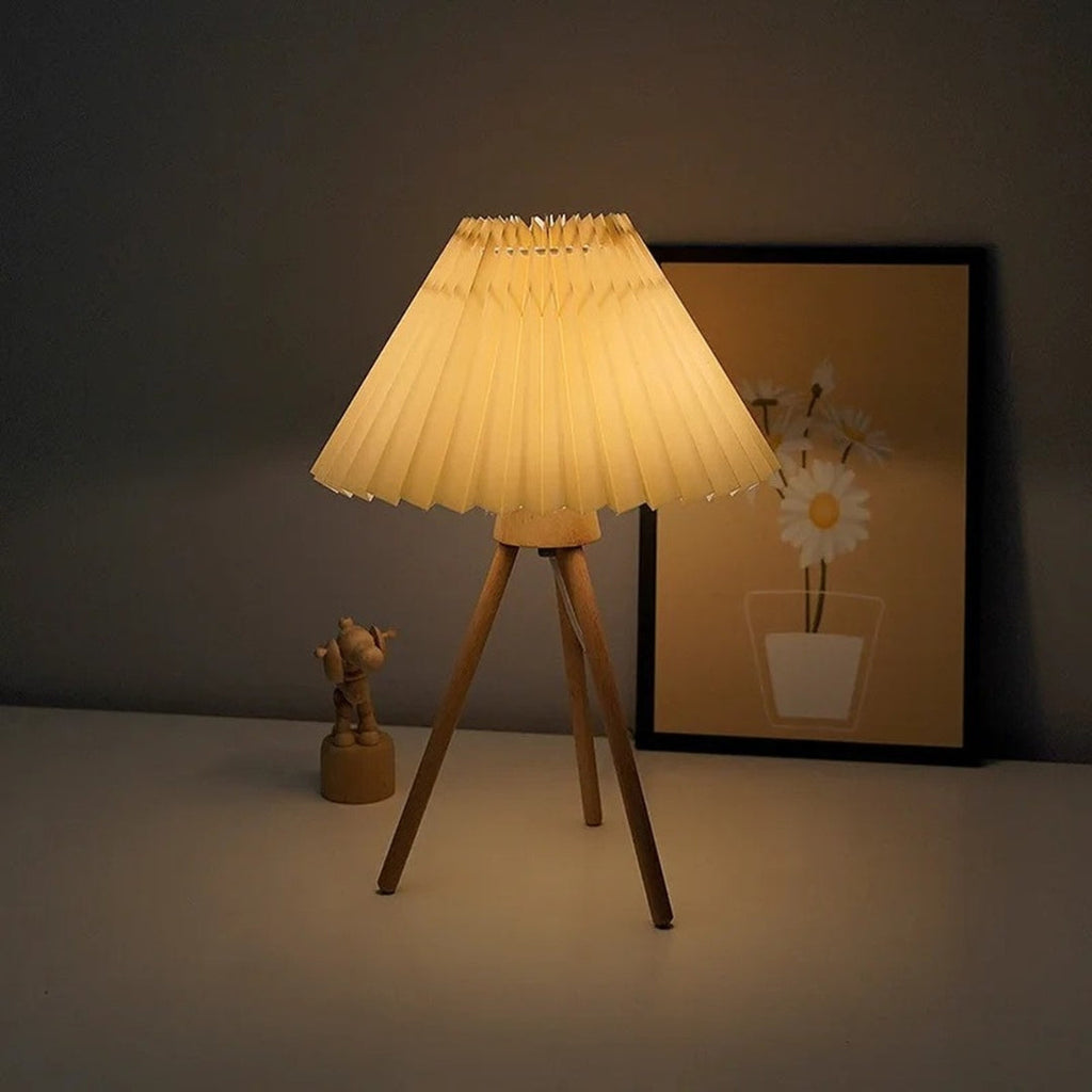 Nachttischlampe Skandinavisches Holz