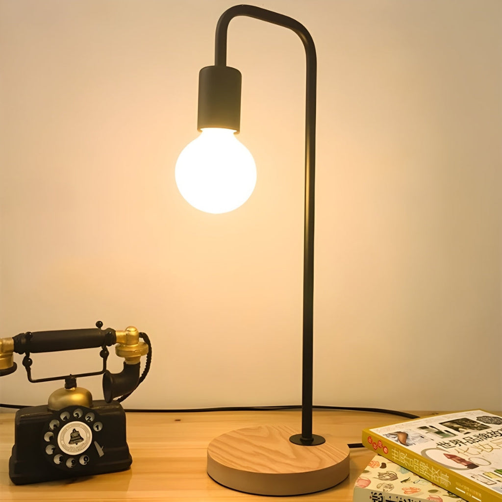 Nachttischlampe Holz Metall
