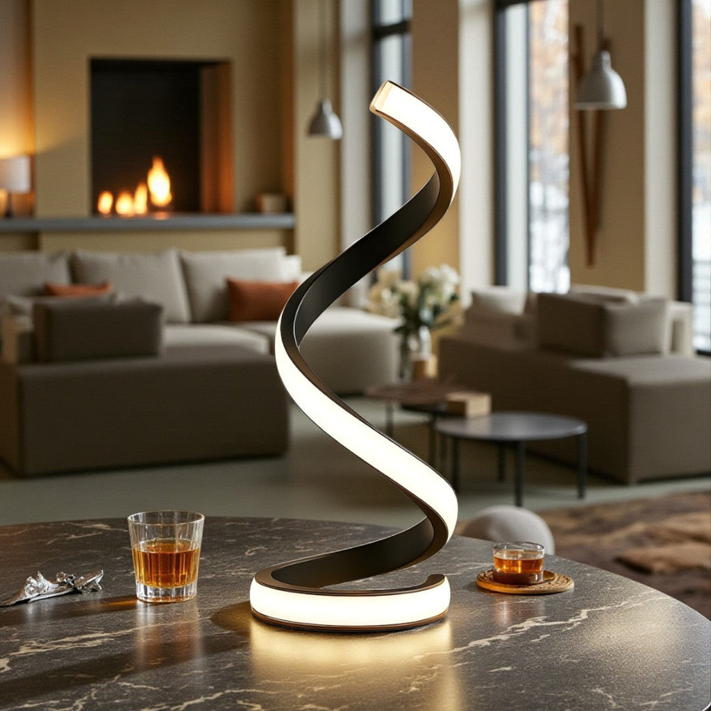 Nachttischlampe Spirale