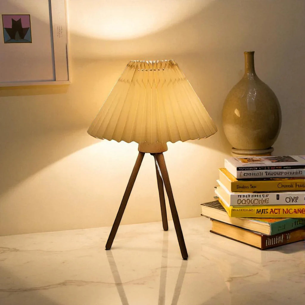 Nachttischlampe Skandinavisches Holz