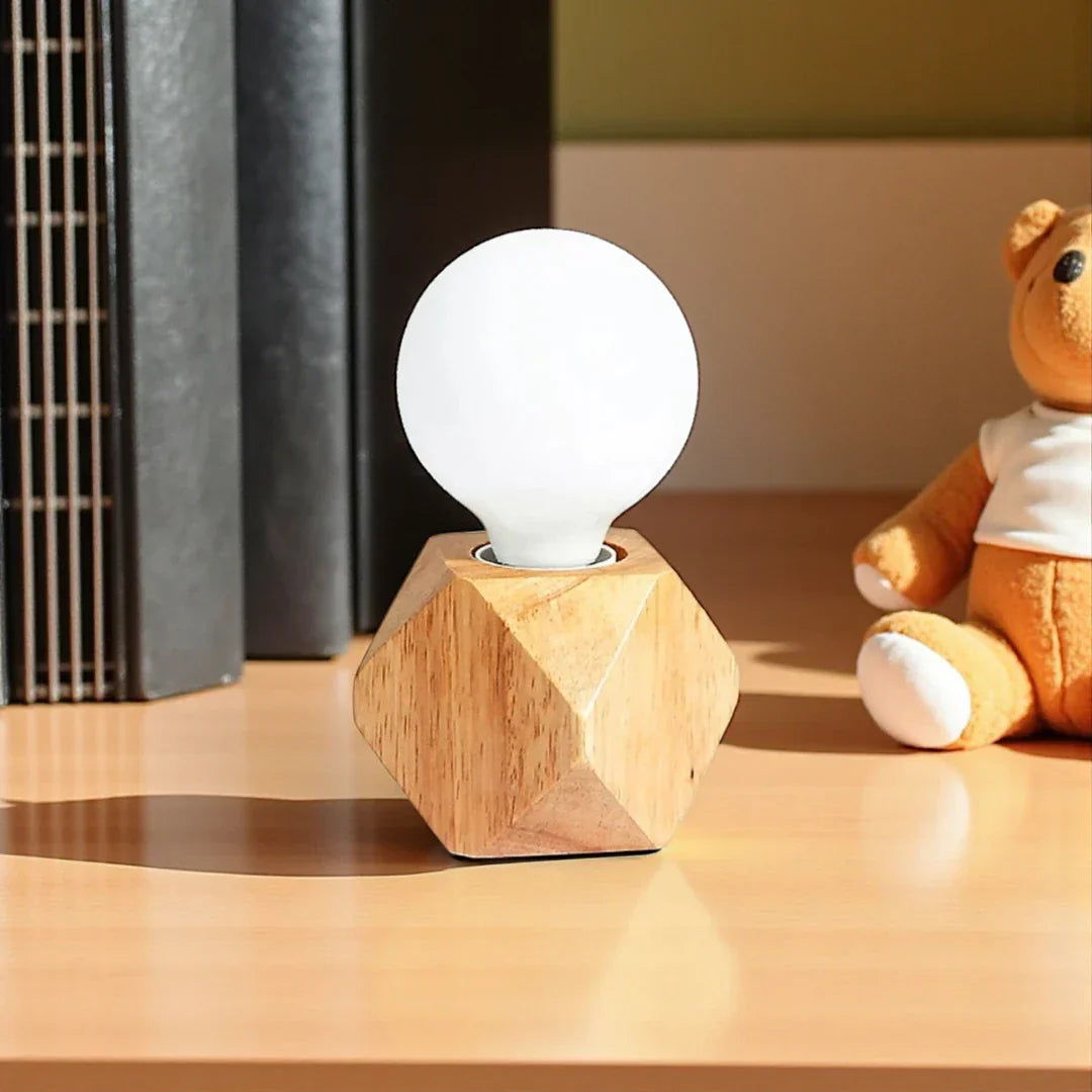 Nachttischlampe Holz Handgefertigt