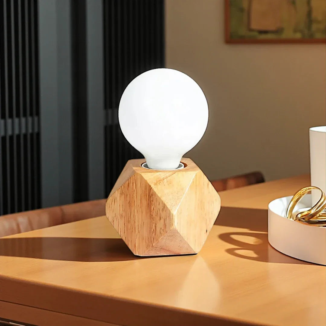 Nachttischlampe Holz Handgefertigt