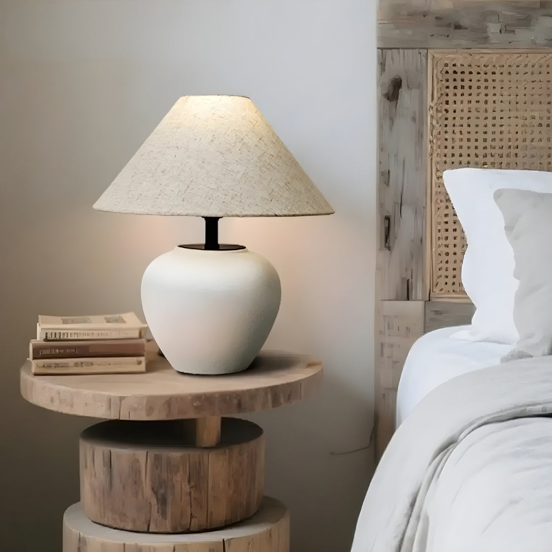 Nachttischlampe Fuß Keramik