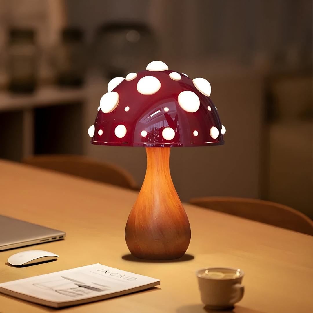 Nachttischlampe Pilzform