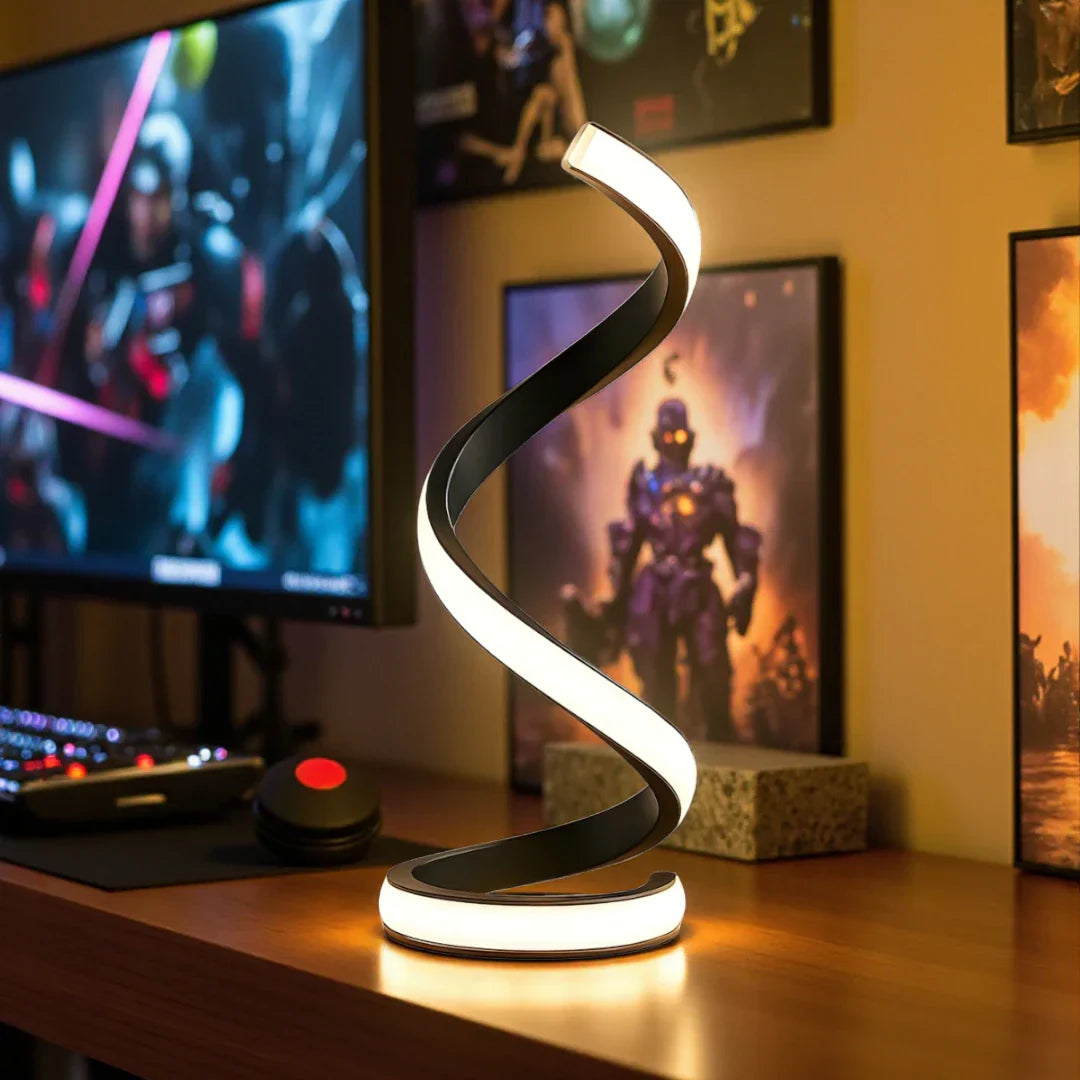 Nachttischlampe Spirale