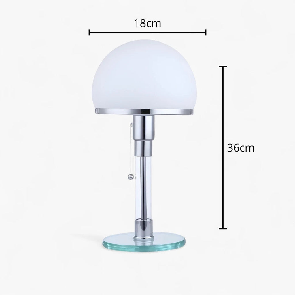 Nachttischlampe Weißes Glas