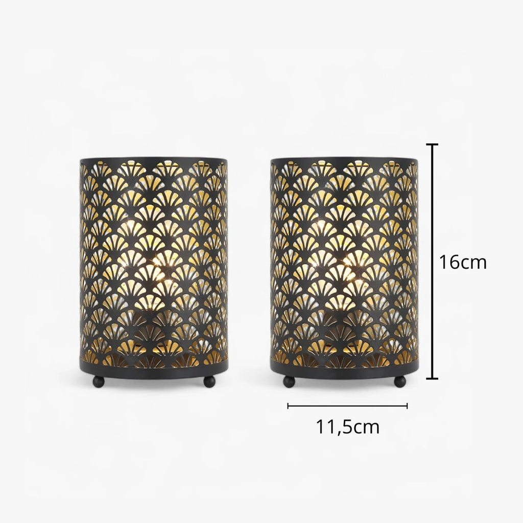 Nachttischlampe Schwarzes Metall