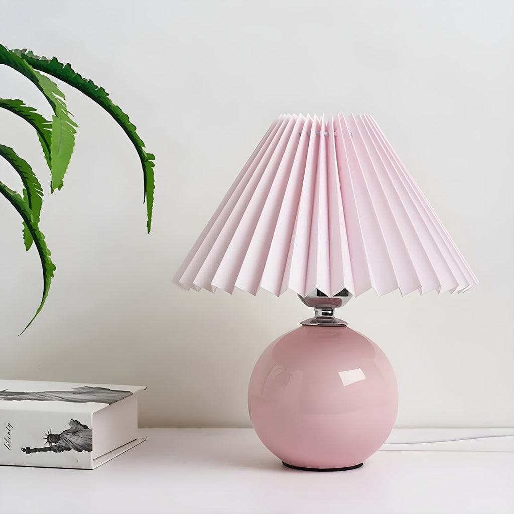 Nachttischlampe Lampenschirm Plissiert