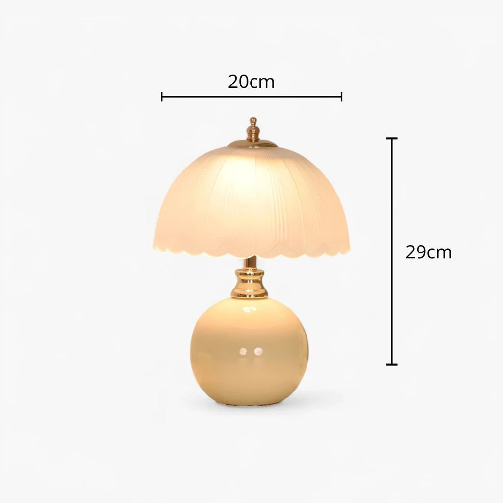 Nachttischlampe Keramik Beige