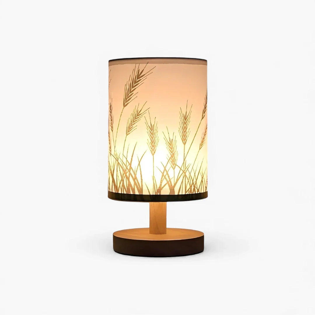Nachttischlampe aus Leinen
