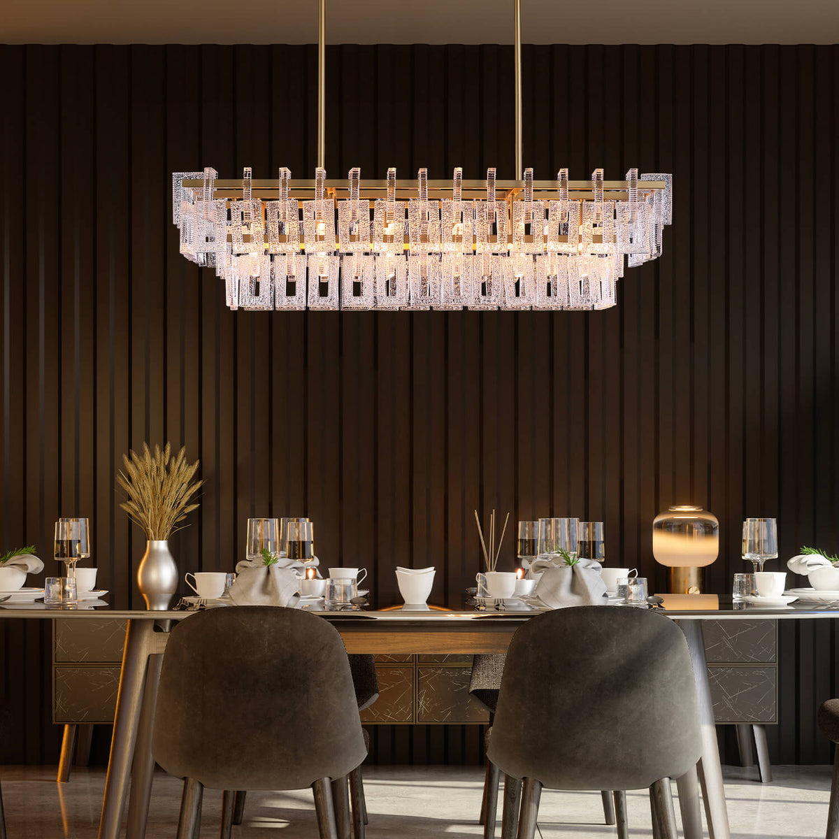 Kronleuchter Rechteckig Metall Esszimmer