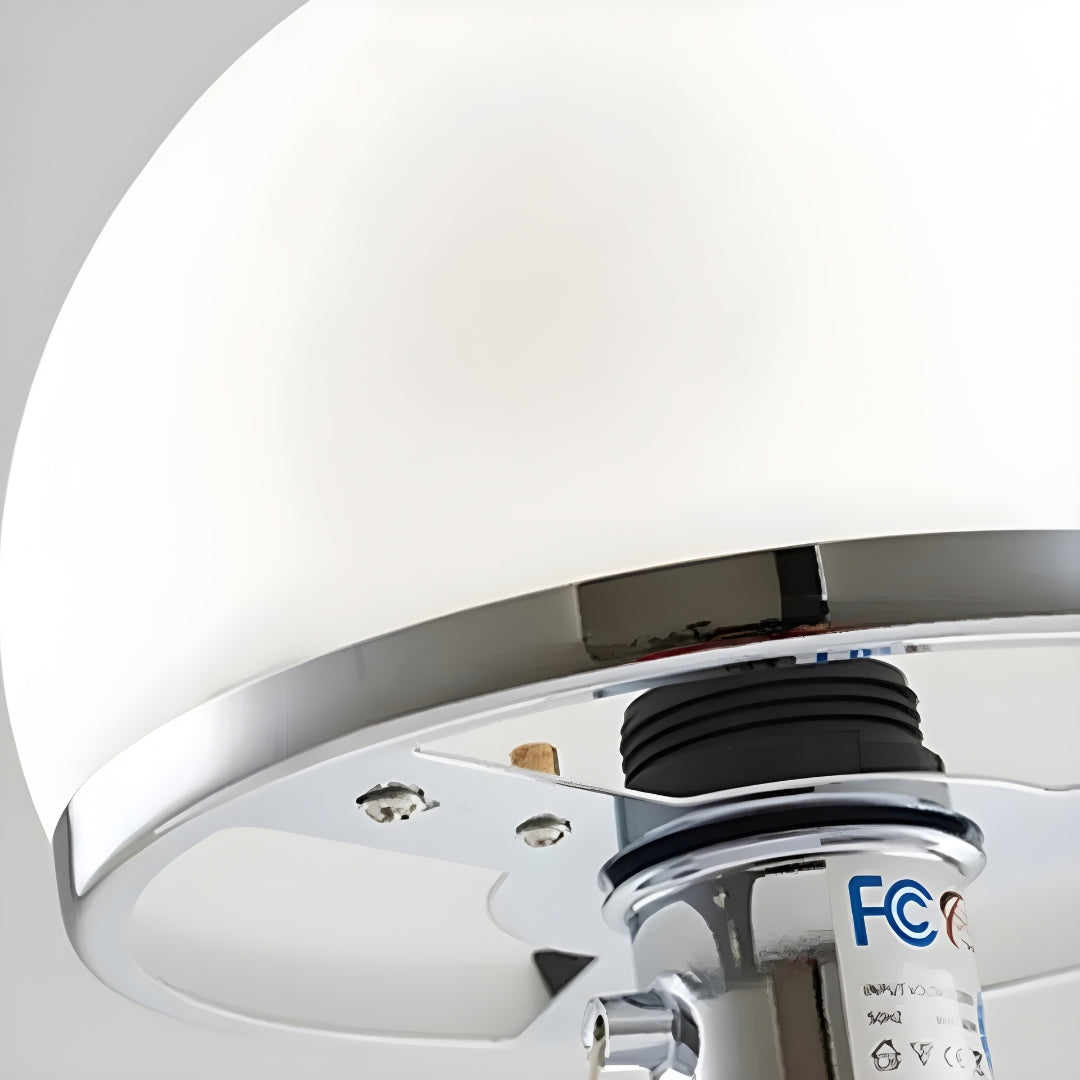 Nachttischlampe Weißes Glas