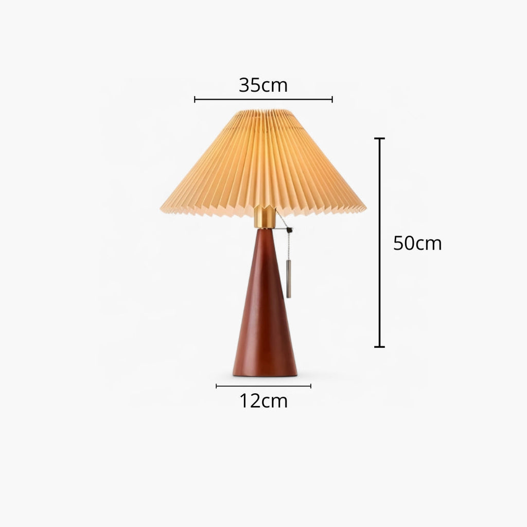 Nachttischlampe Holz und Weiß