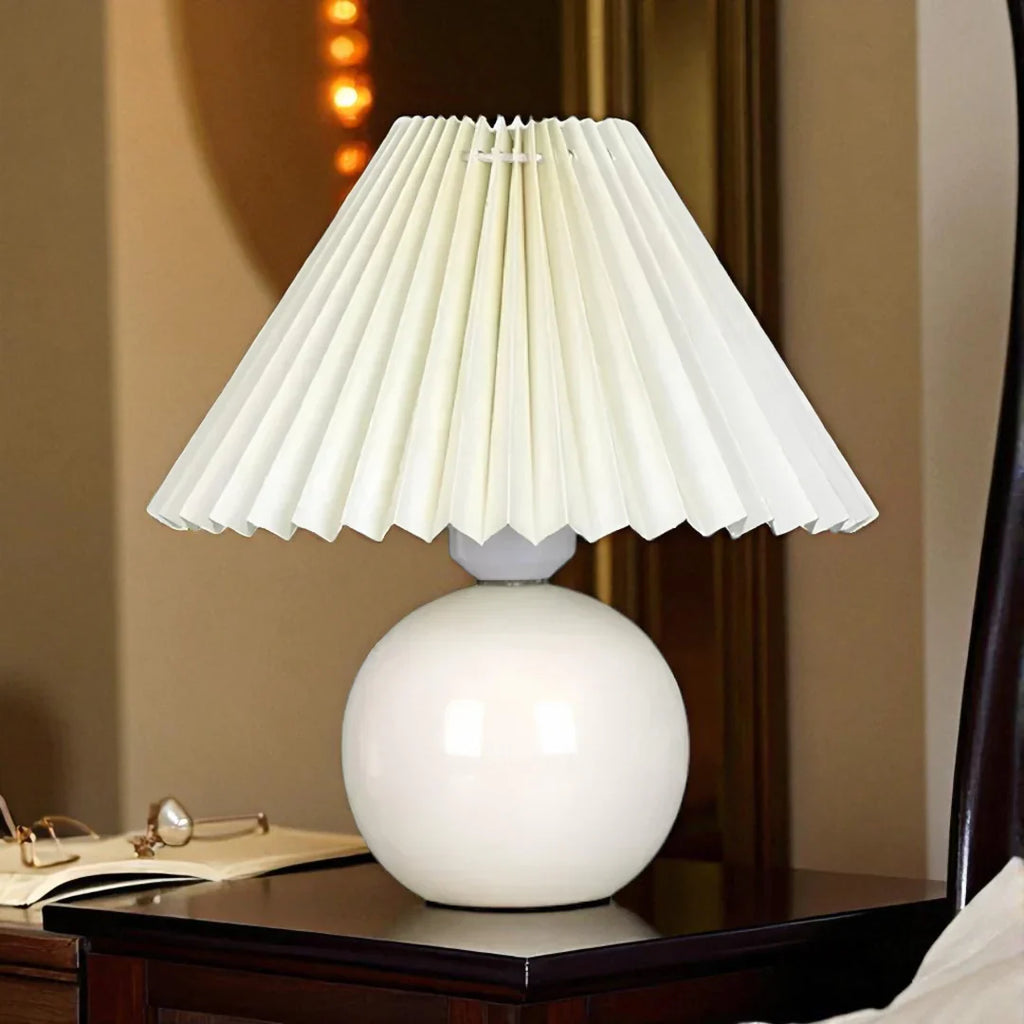 Nachttischlampe Lampenschirm Plissiert