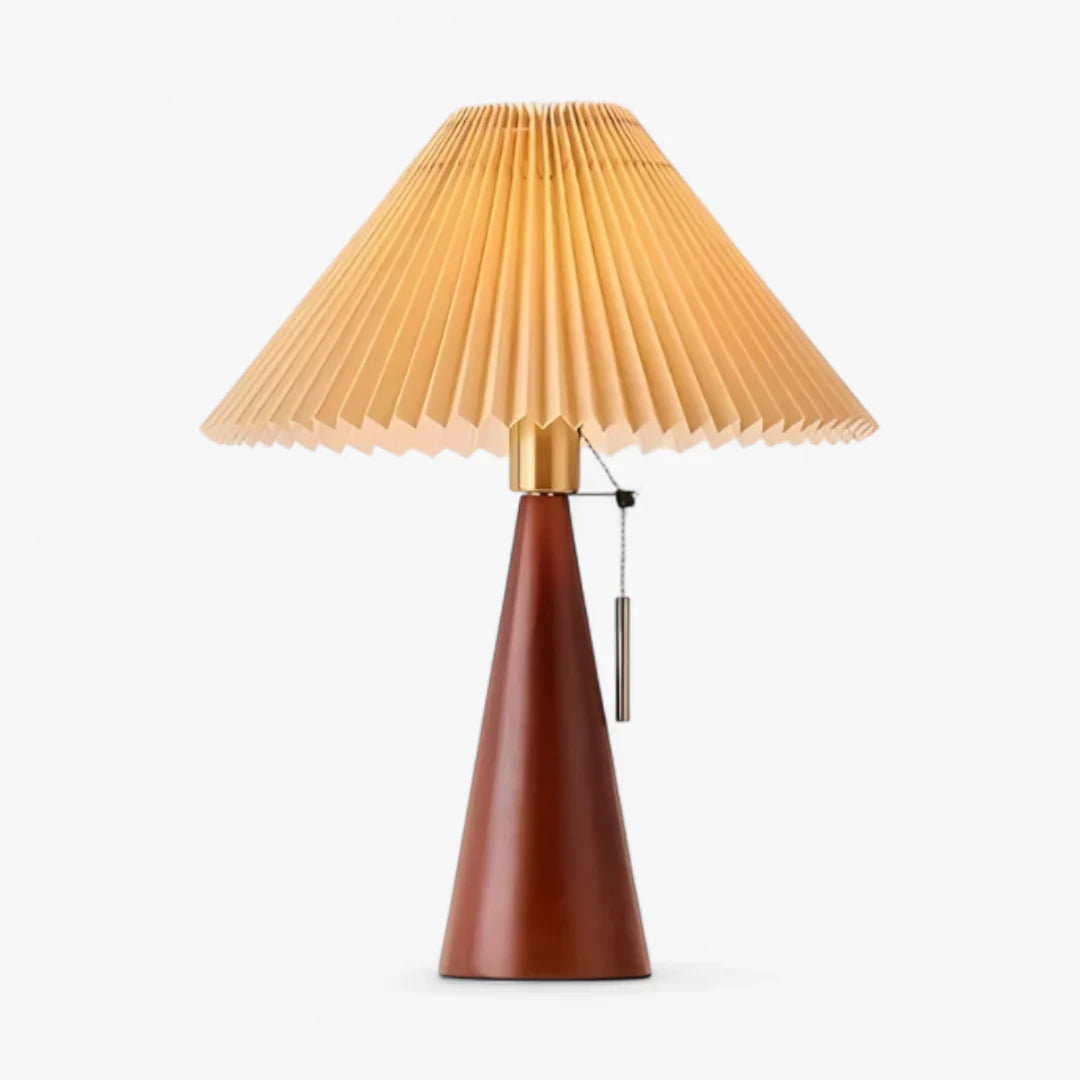 Nachttischlampe Holz und Weiß