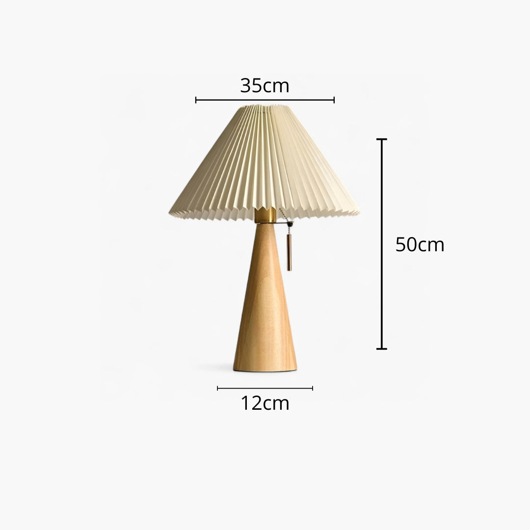 Nachttischlampe Holz und Weiß