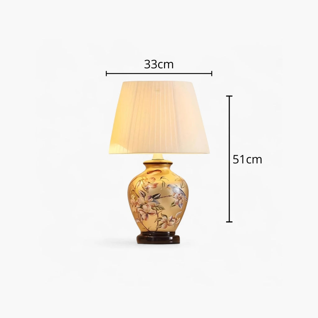 Nachttischlampe Keramik Gold