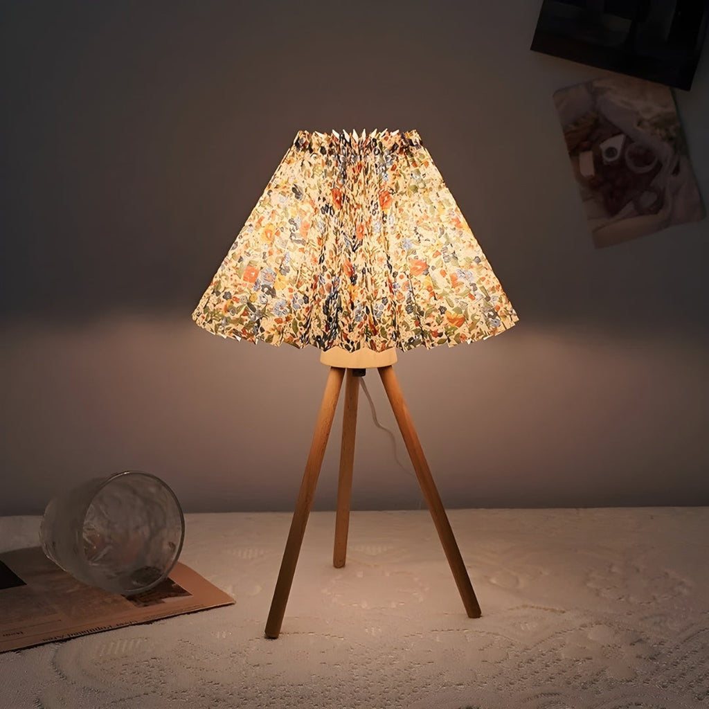 Nachttischlampe Skandinavisches Holz