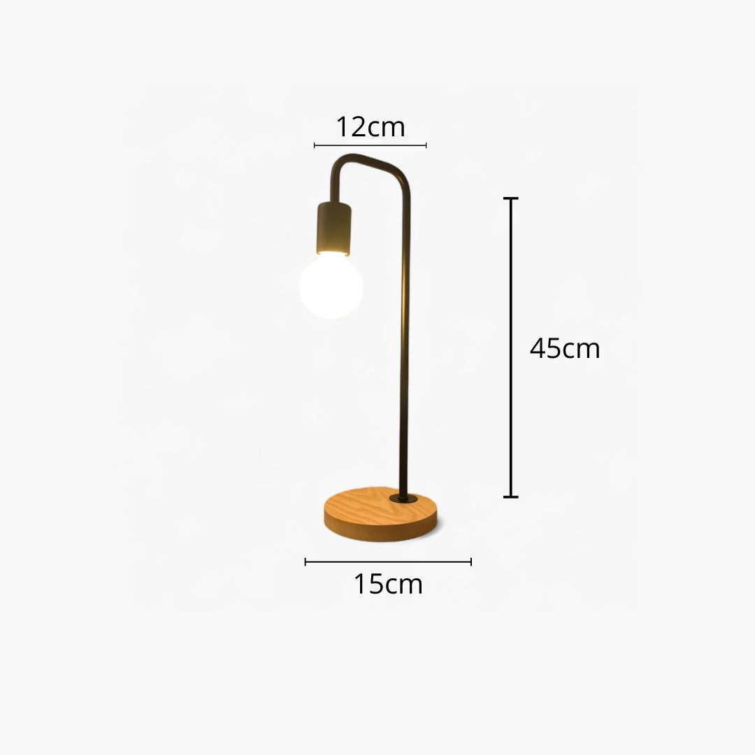 Nachttischlampe Holz Metall