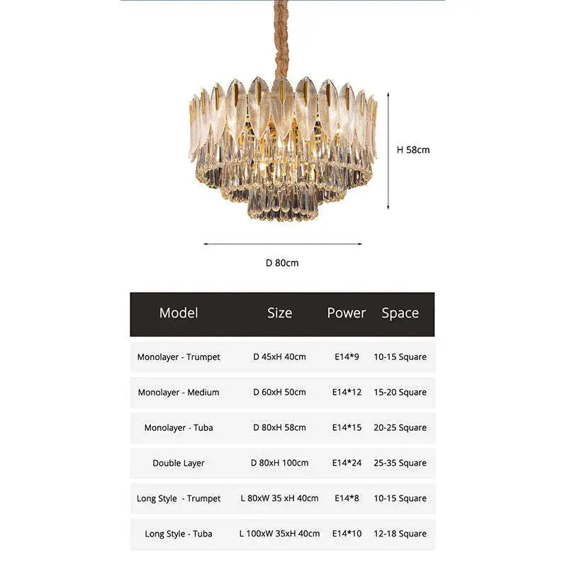 Kronleuchter Pendelleuchte aus Kristall Elegant