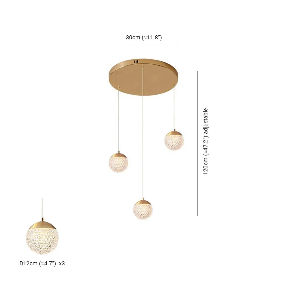 Kronleuchter Blase Gold aus Acryl