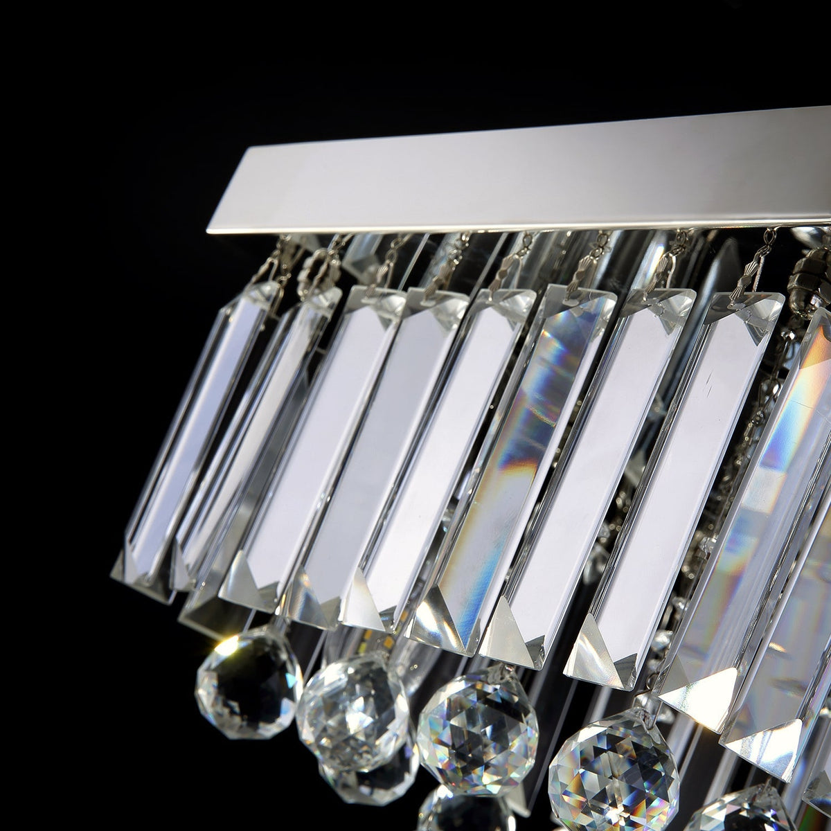 Kronleuchter Quadratisch Kristall Silber Flur