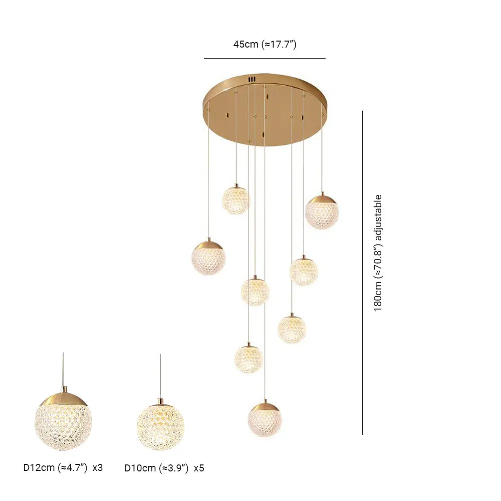 Kronleuchter Blase Gold aus Acryl