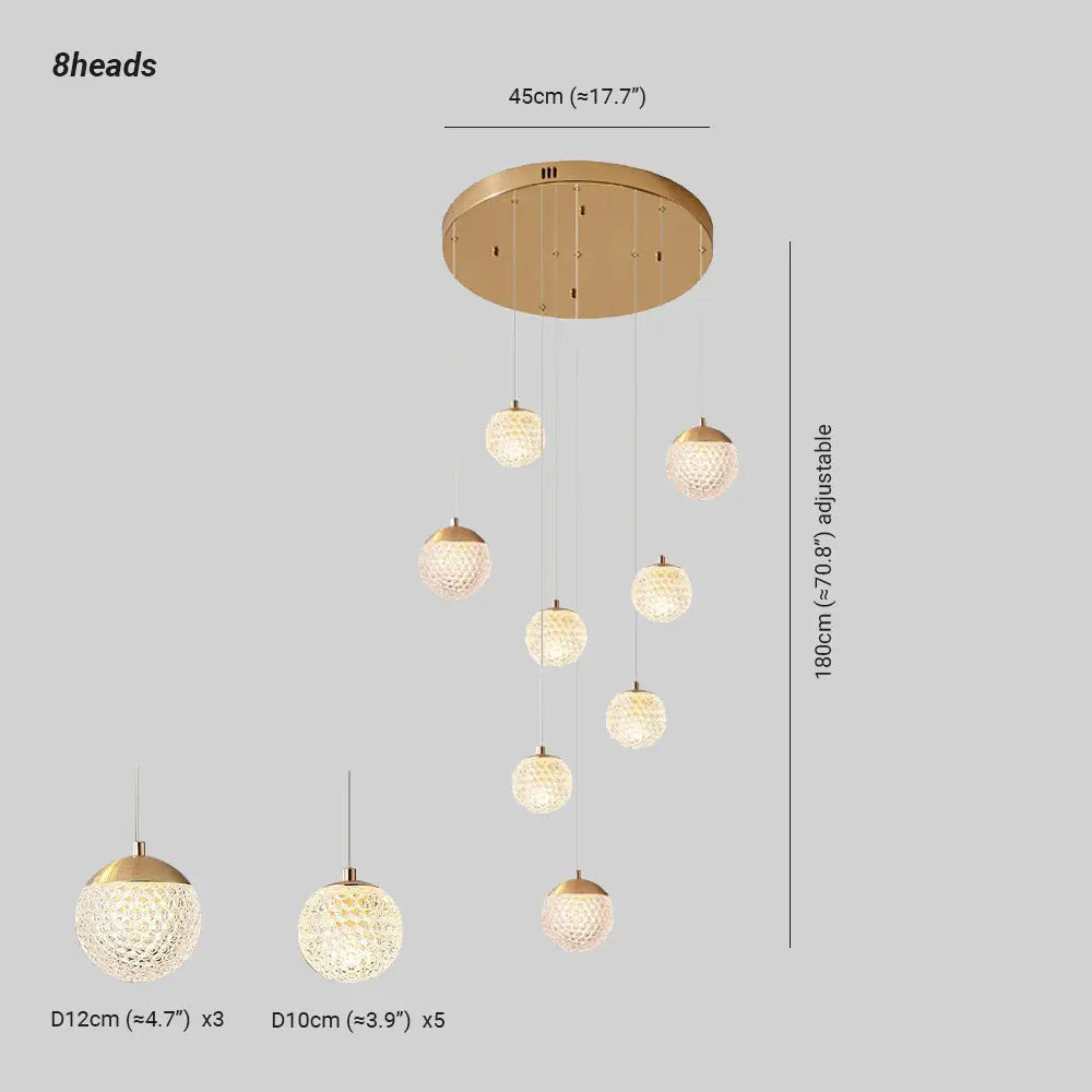 Kronleuchter Blase Gold aus Acryl