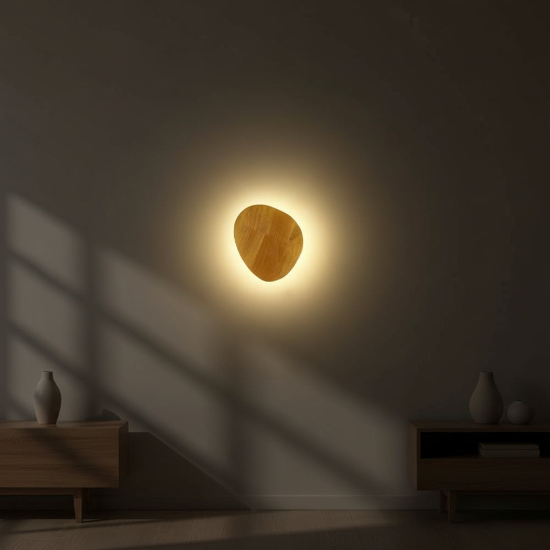 Wandleuchte Skandinavisch LED Oval aus Holz