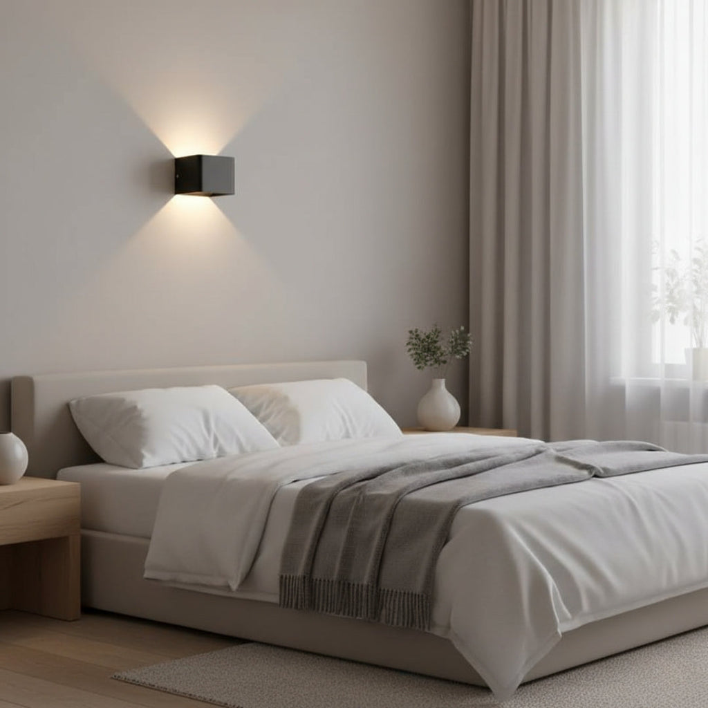 Wandleuchte LED modern Würfel aus Farbiges Metall