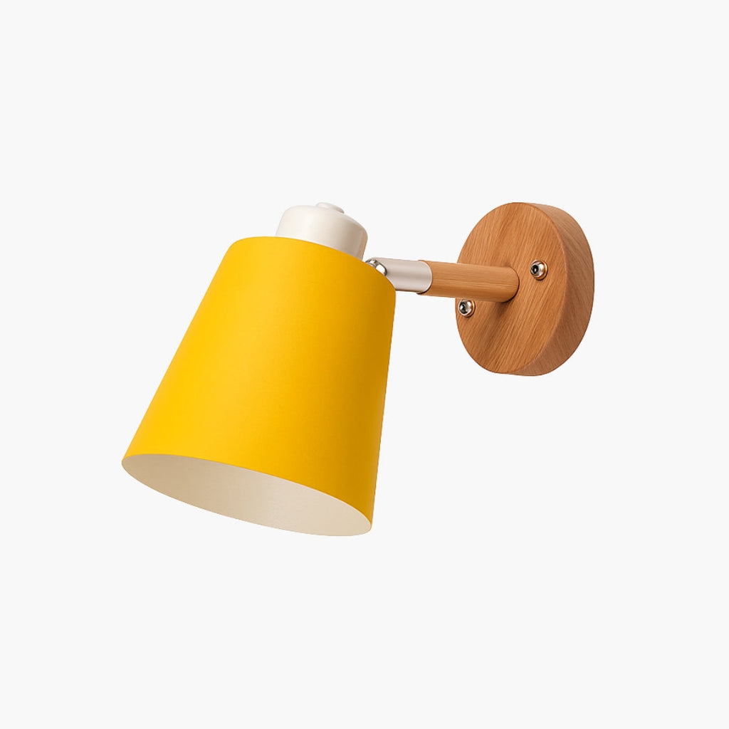 Wandleuchte LED Schwenkbar Metall und Support Holz