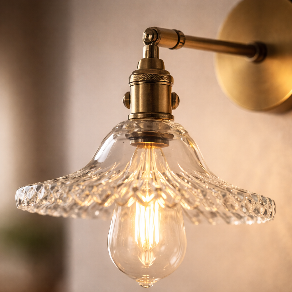 Wandleuchte Vintage aus massivem Messing