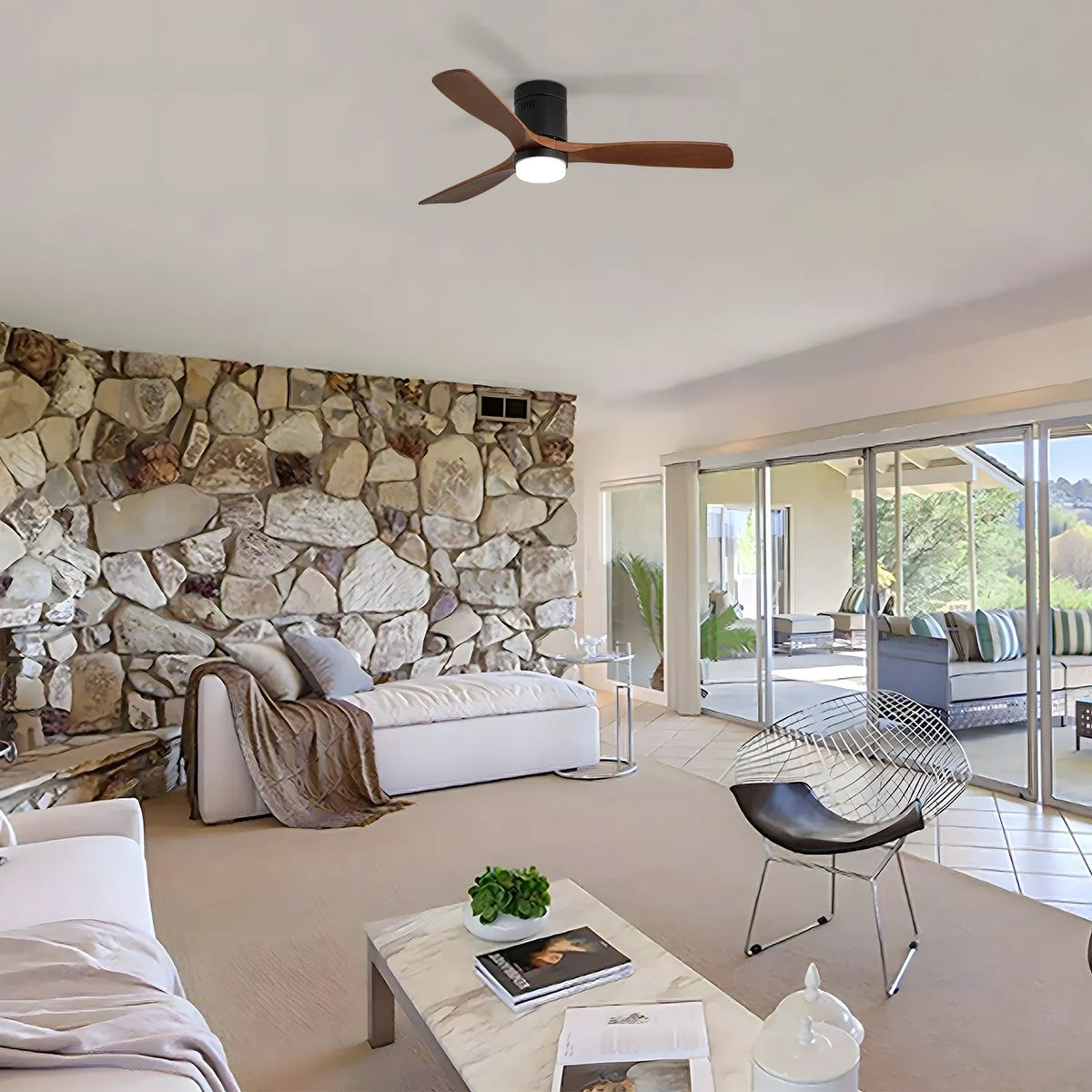 Miami | Deckenventilator 132cm Aura - Flügel Holz & LED integriert