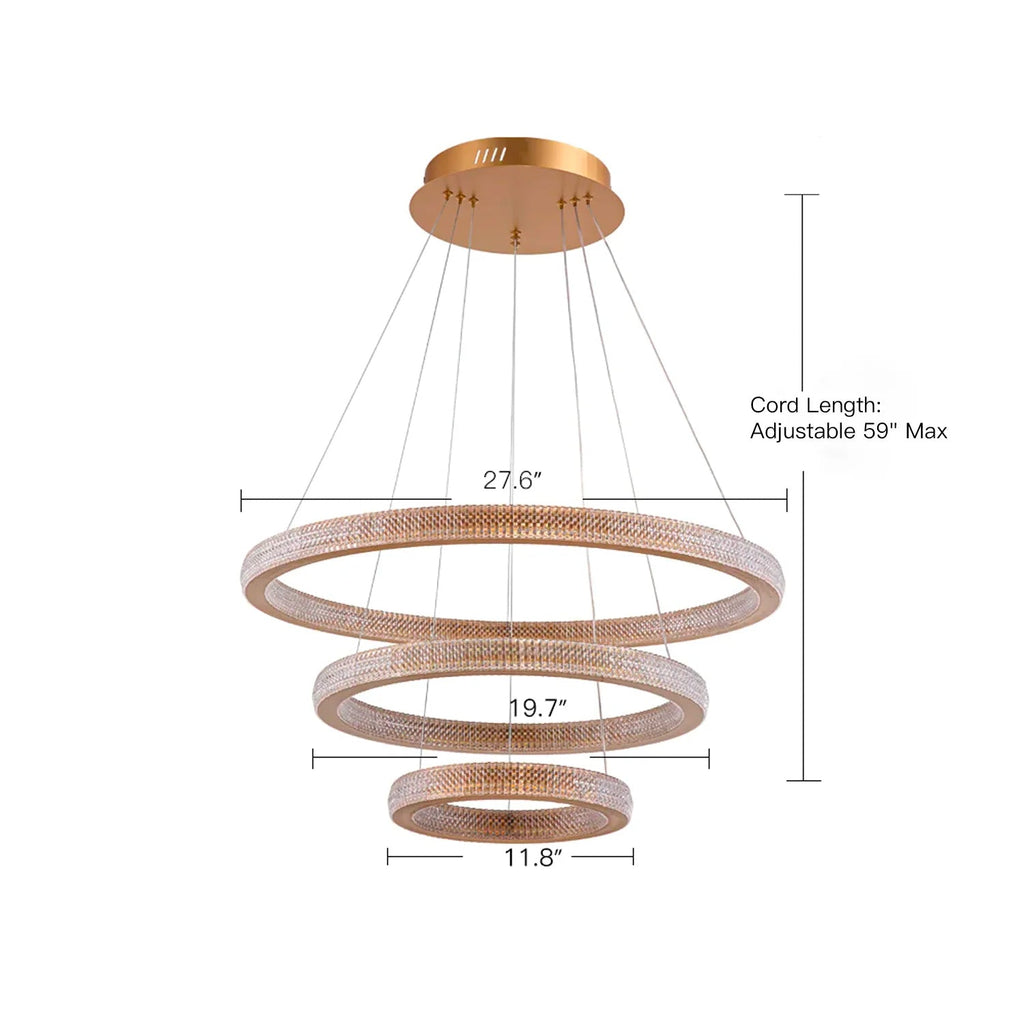 Kronleuchter Ring Kristall Esszimmer Gold