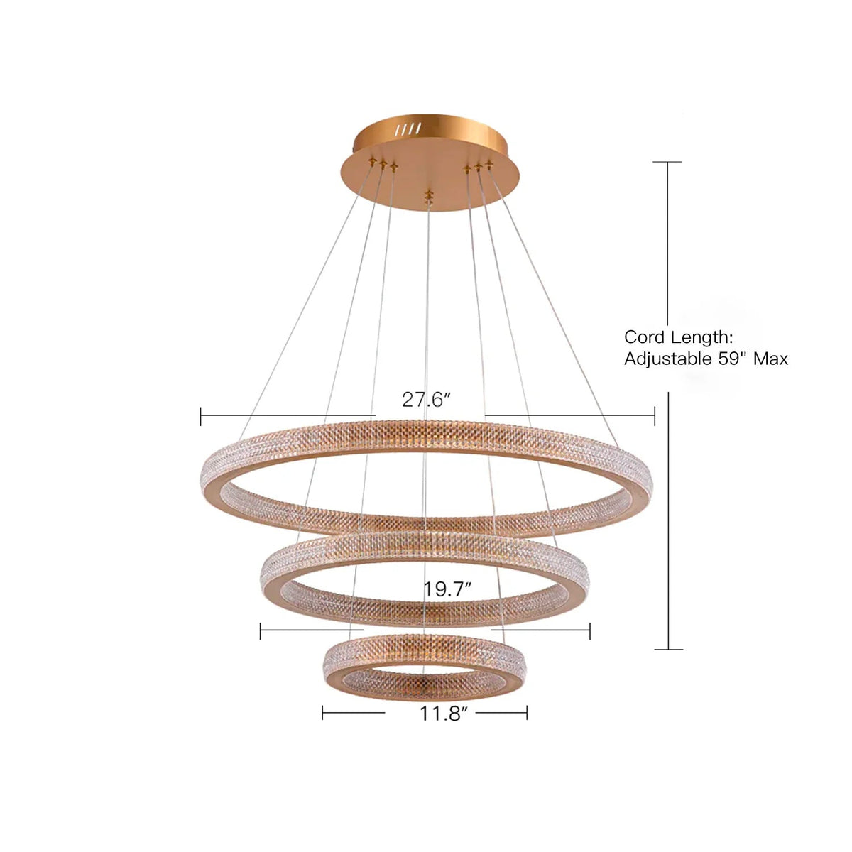 Kronleuchter Ring Kristall Esszimmer Gold