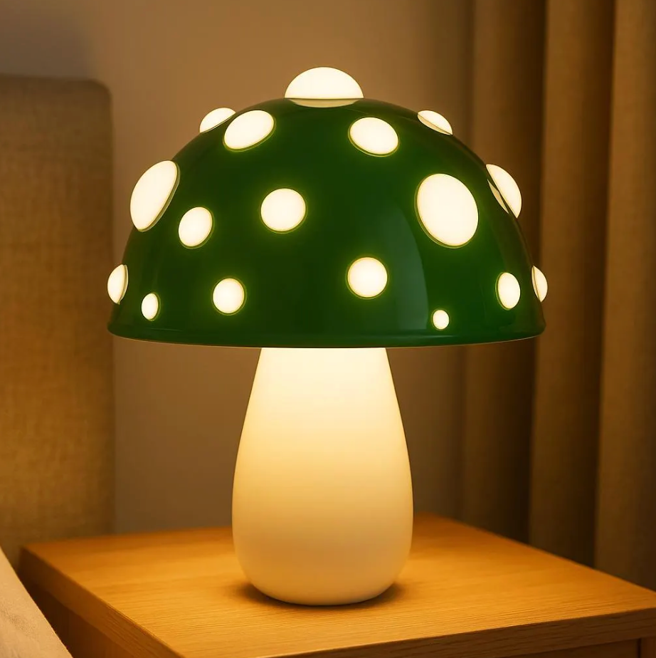 Nachttischlampe Pilz Grün