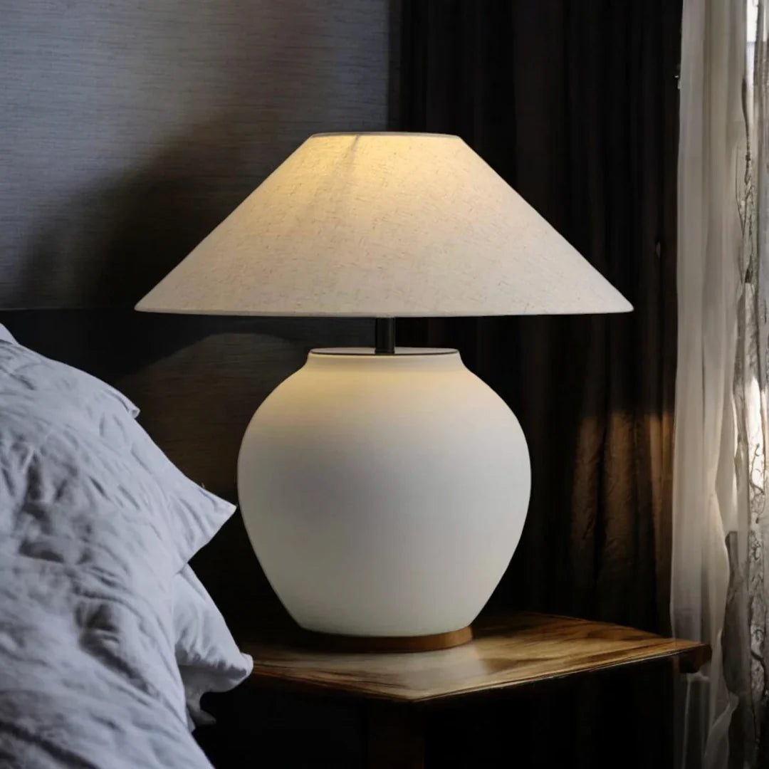 Nachttischlampe Keramik Vintage