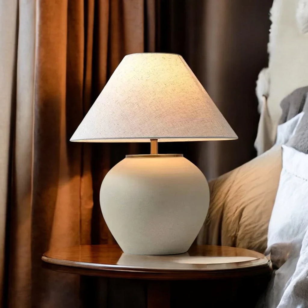 Nachttischlampe Keramik Vintage