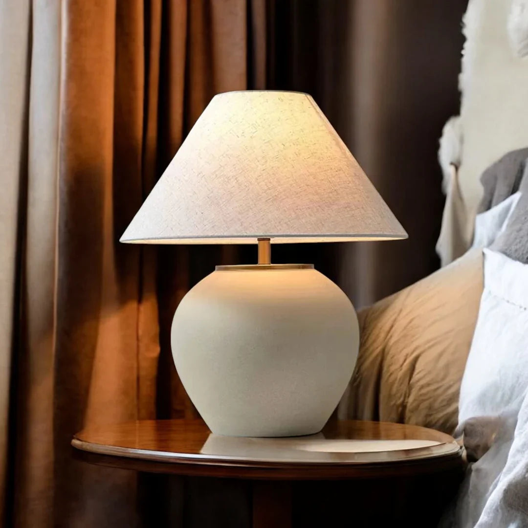 Nachttischlampe Keramik Vintage
