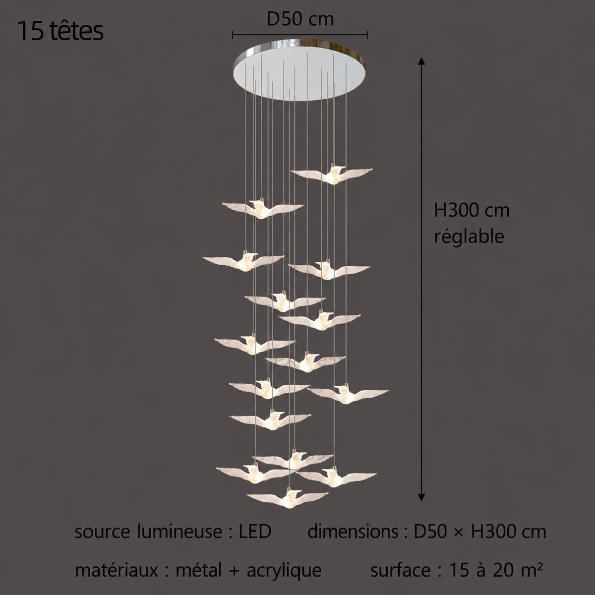 Pendelleuchte LED Vogel Design Modern