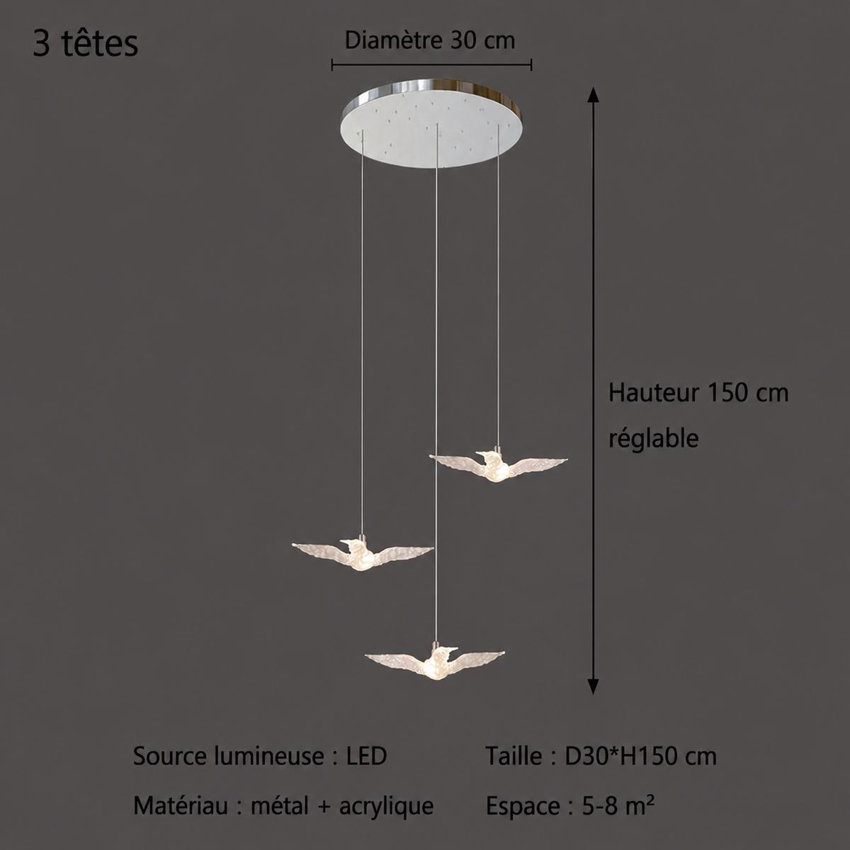 Pendelleuchte LED Vogel Design Modern